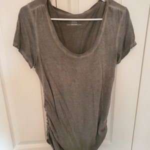 Maternity knit shirt sleeve top